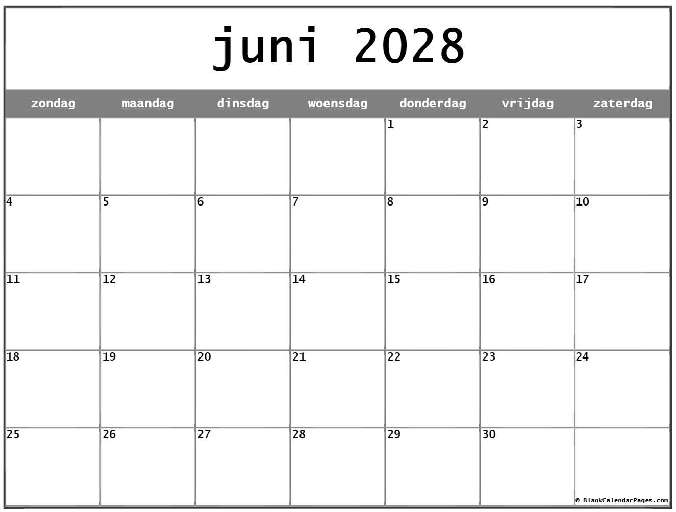 juni 2028 calendario