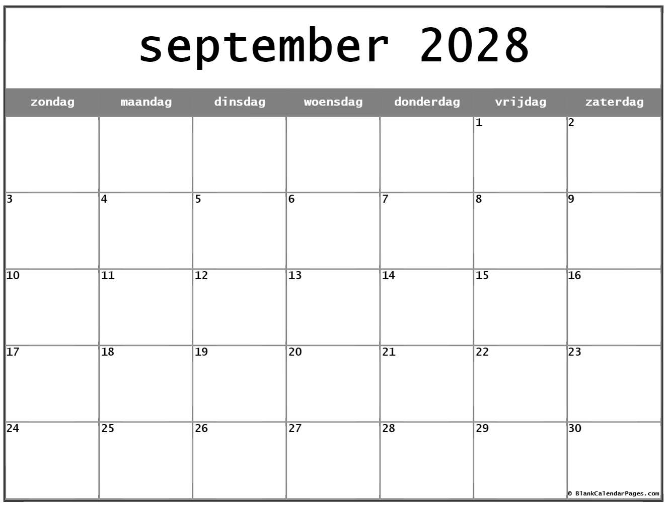 september 2028 calendario