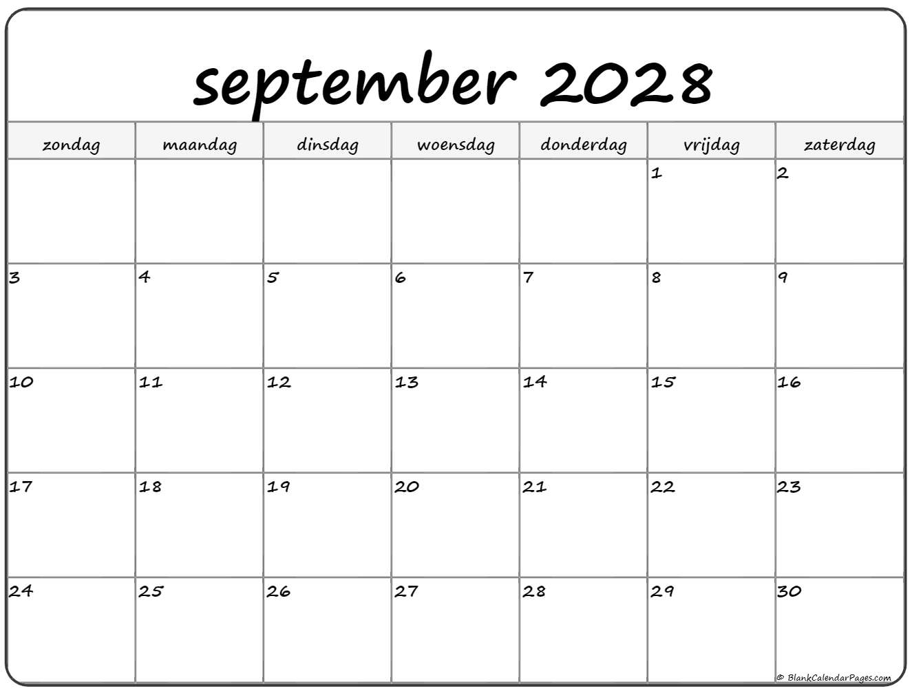september 2028 calendario
