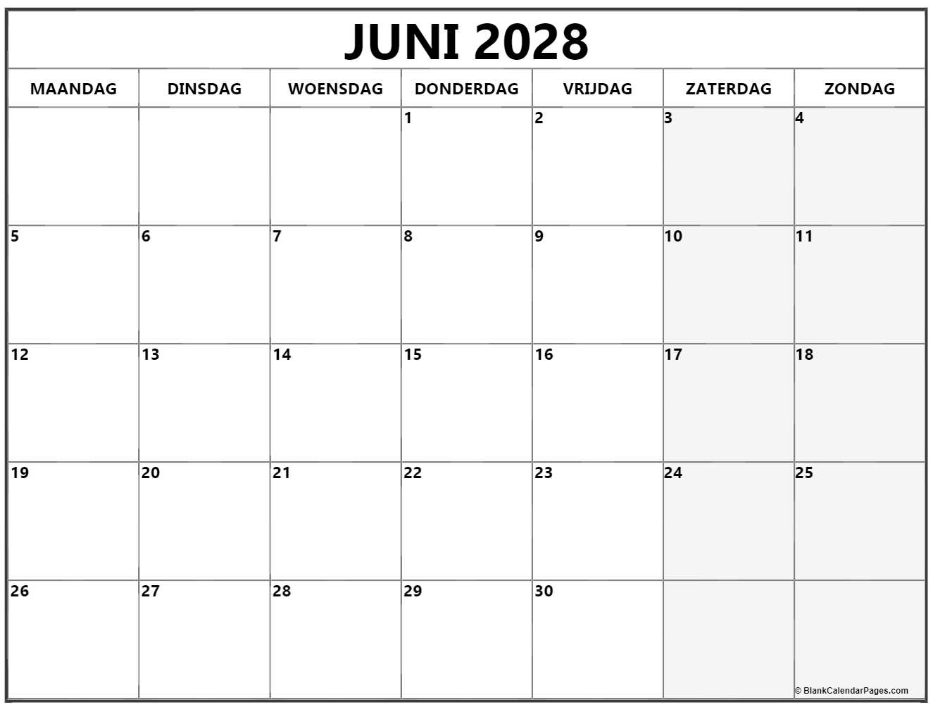 juni 2028 calendario