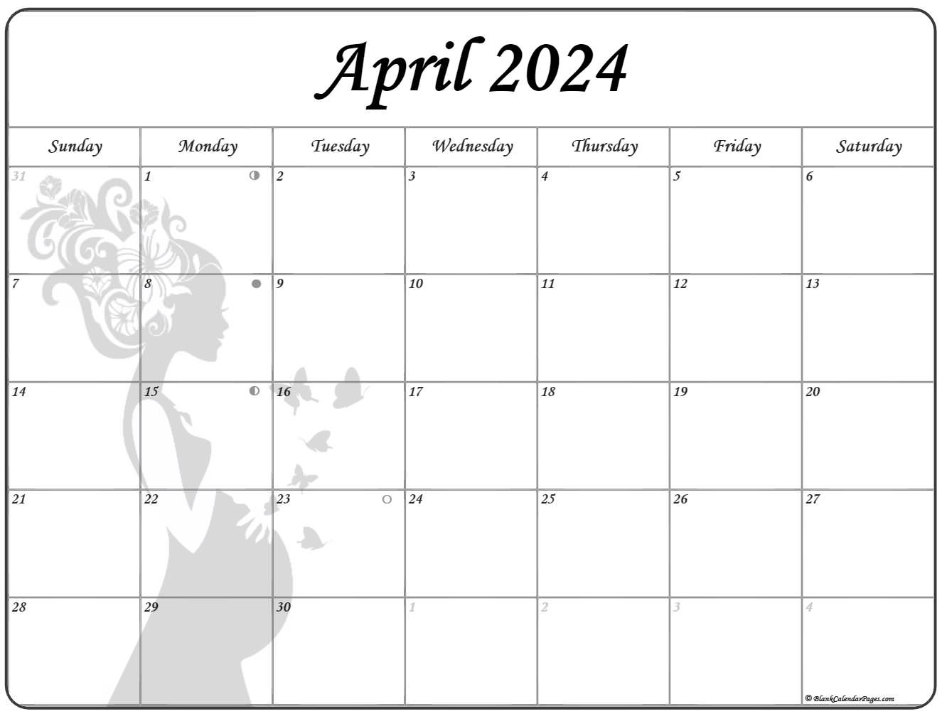 April 2020 Pregnancy Calendar | Fertility Calendar