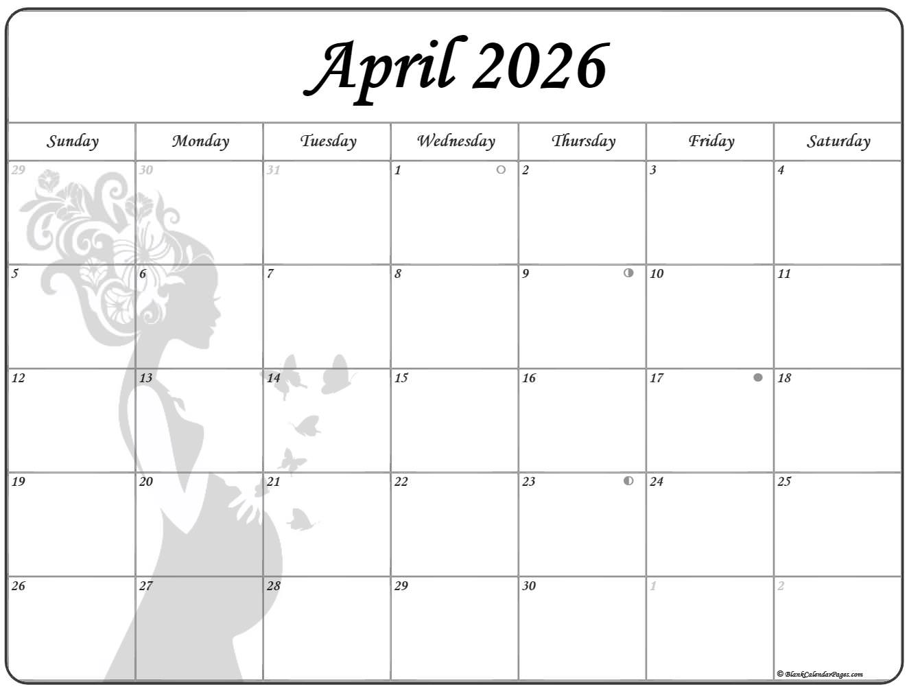April 2022 Pregnancy Calendar Fertility Calendar