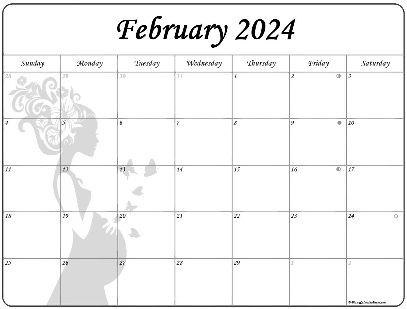 February 2020 Pregnancy Calendar | Fertility Calendar