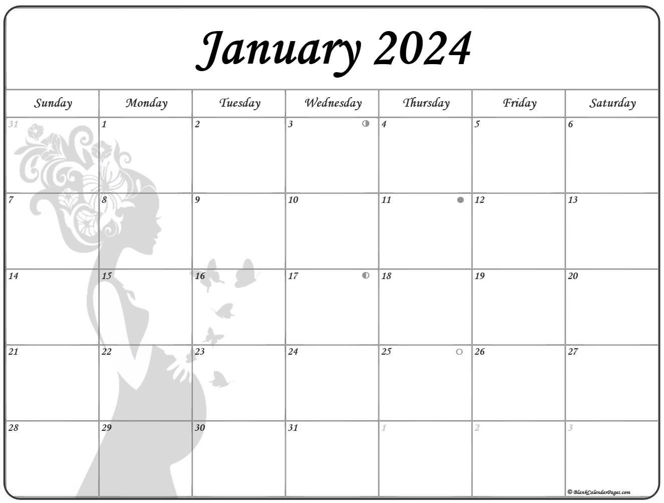 January 2020 Pregnancy Calendar
