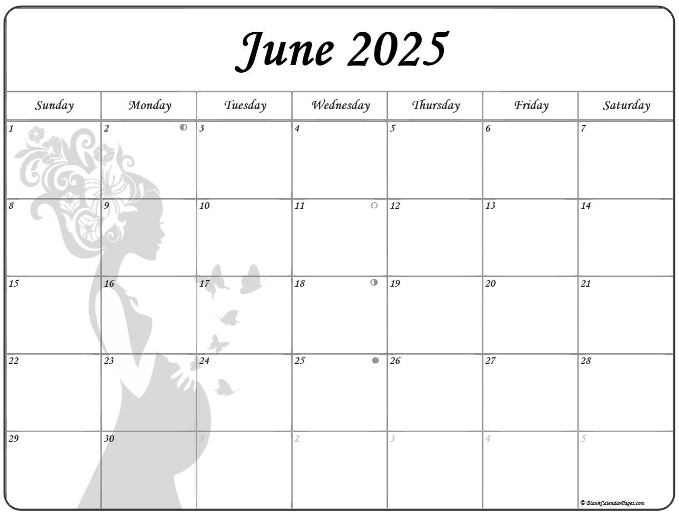 Collection of June 2025 photo calendars with image filters.