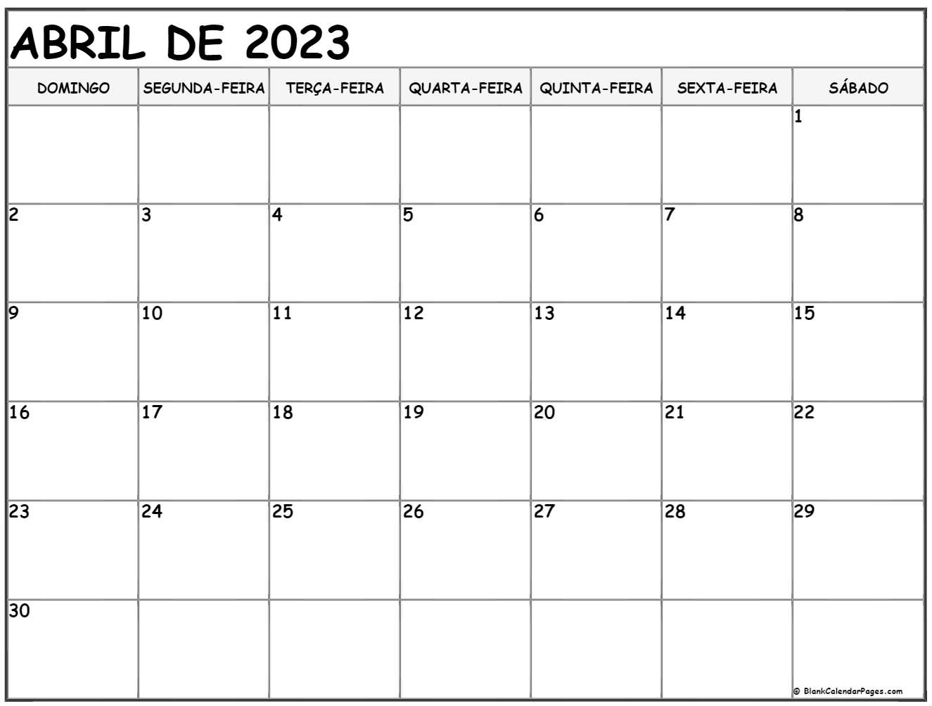 Abril De 2023 Calendario Gr tis Em Portugu s Calendario Abril