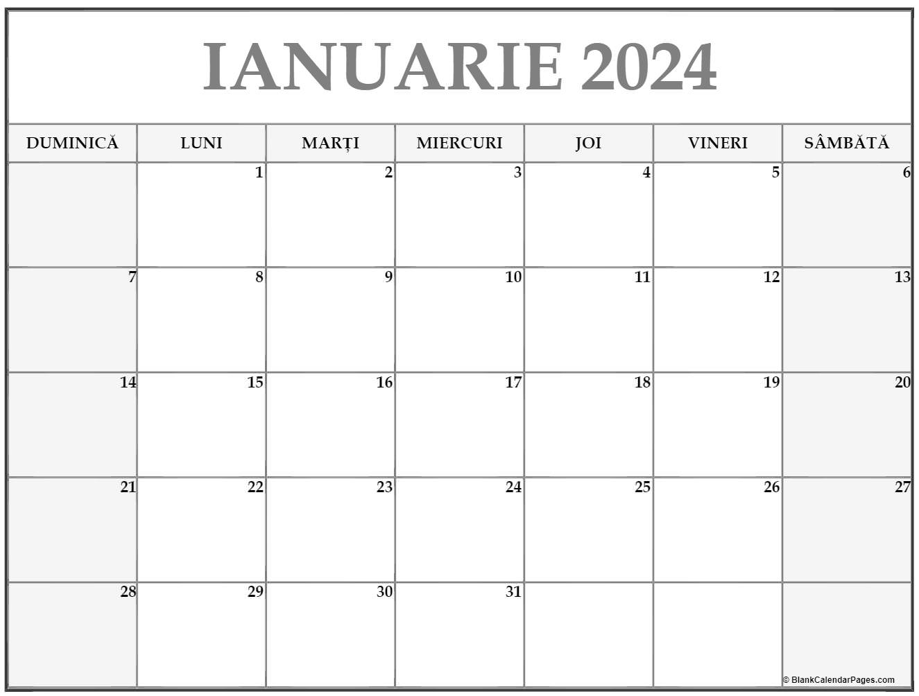 Calendar Romanesc 2024 Printable 2024 CALENDAR PRINTABLE