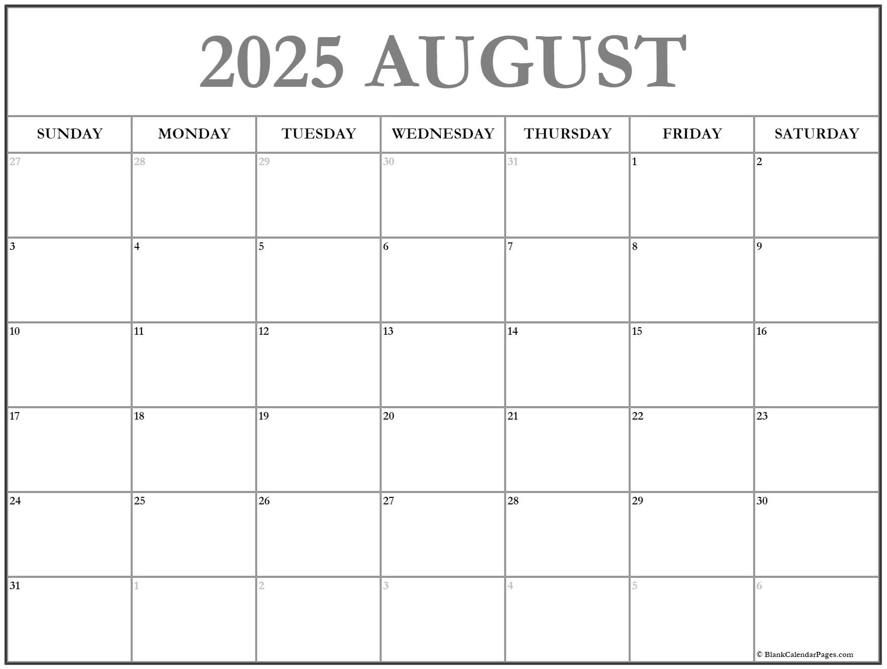 August 2019 calendar free printable calendars