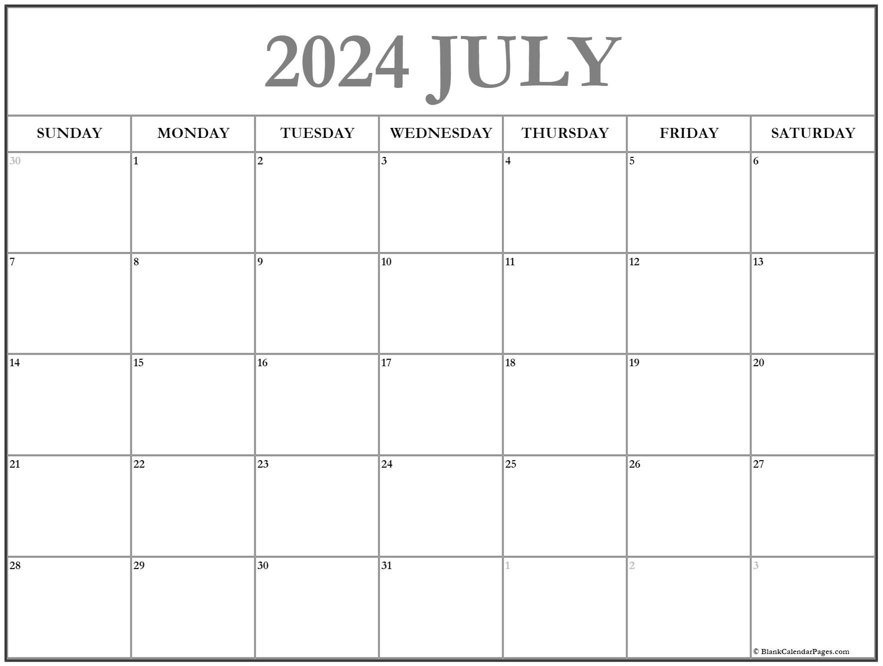 July 2023 Blank Printable Calendar Rezfoods Resep Masakan Indonesia