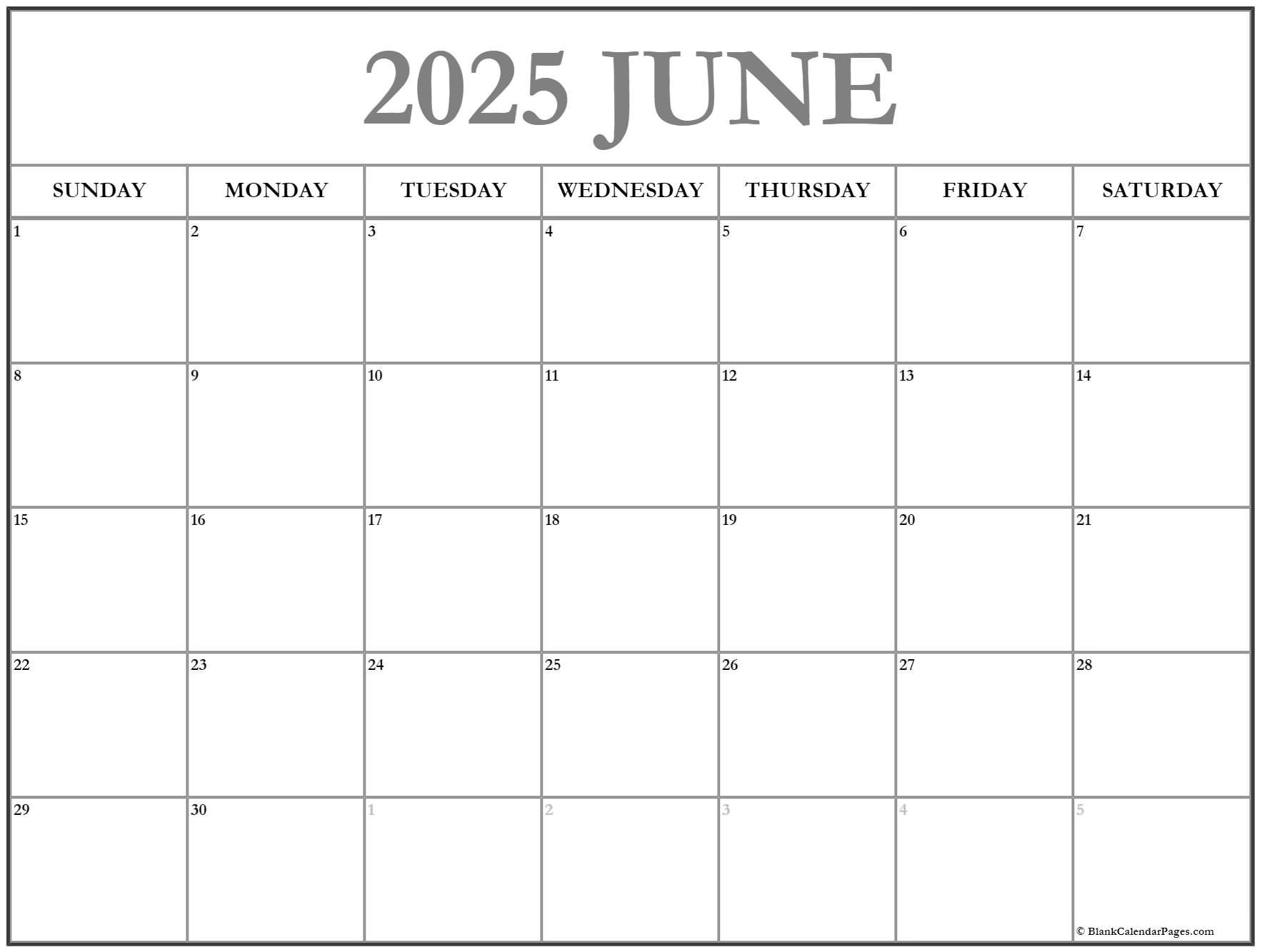 June 2025 calendar free printable calendars