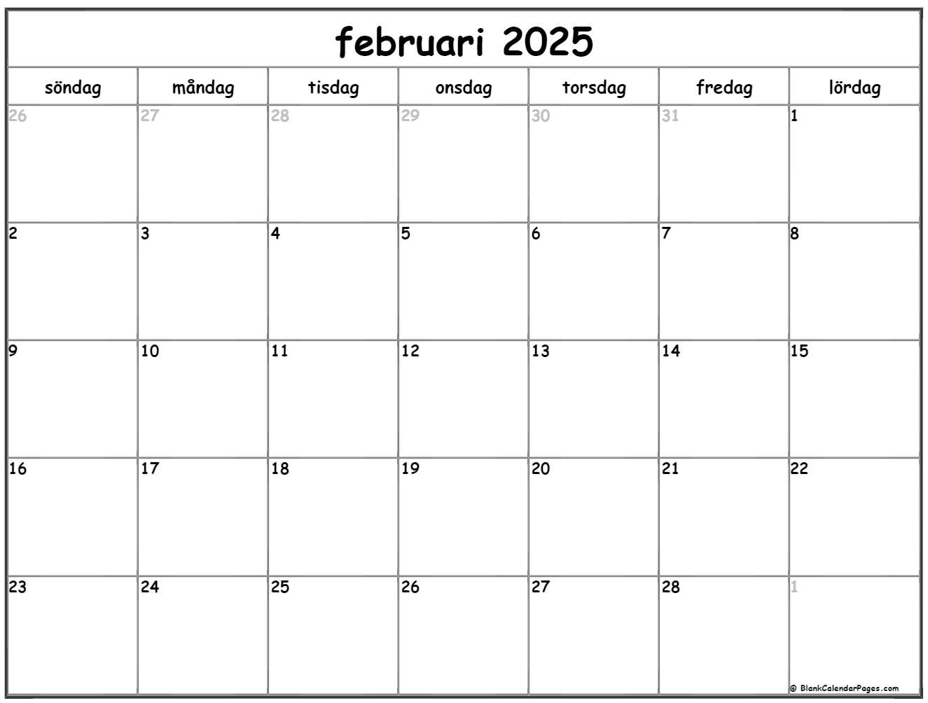 Februari 2022 Kalender Svenska Kalender Februari