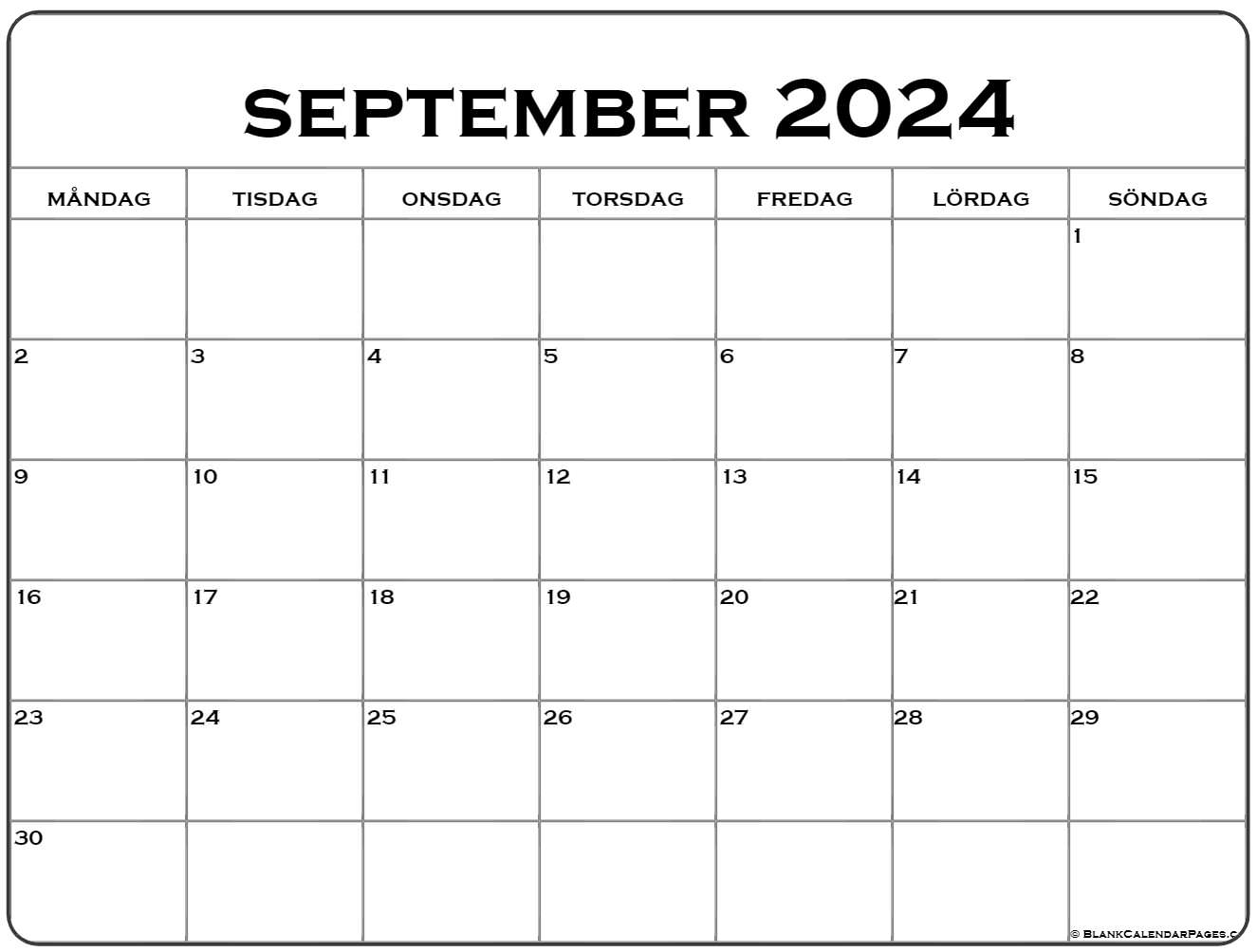 september 2020 kalender Svenska | Kalender september