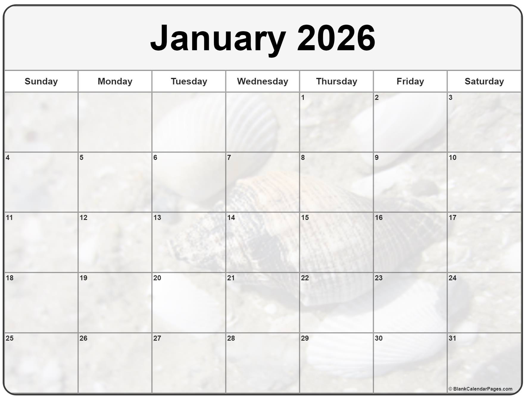 Collection Of January 2022 Photo Calendars With Image Filters 