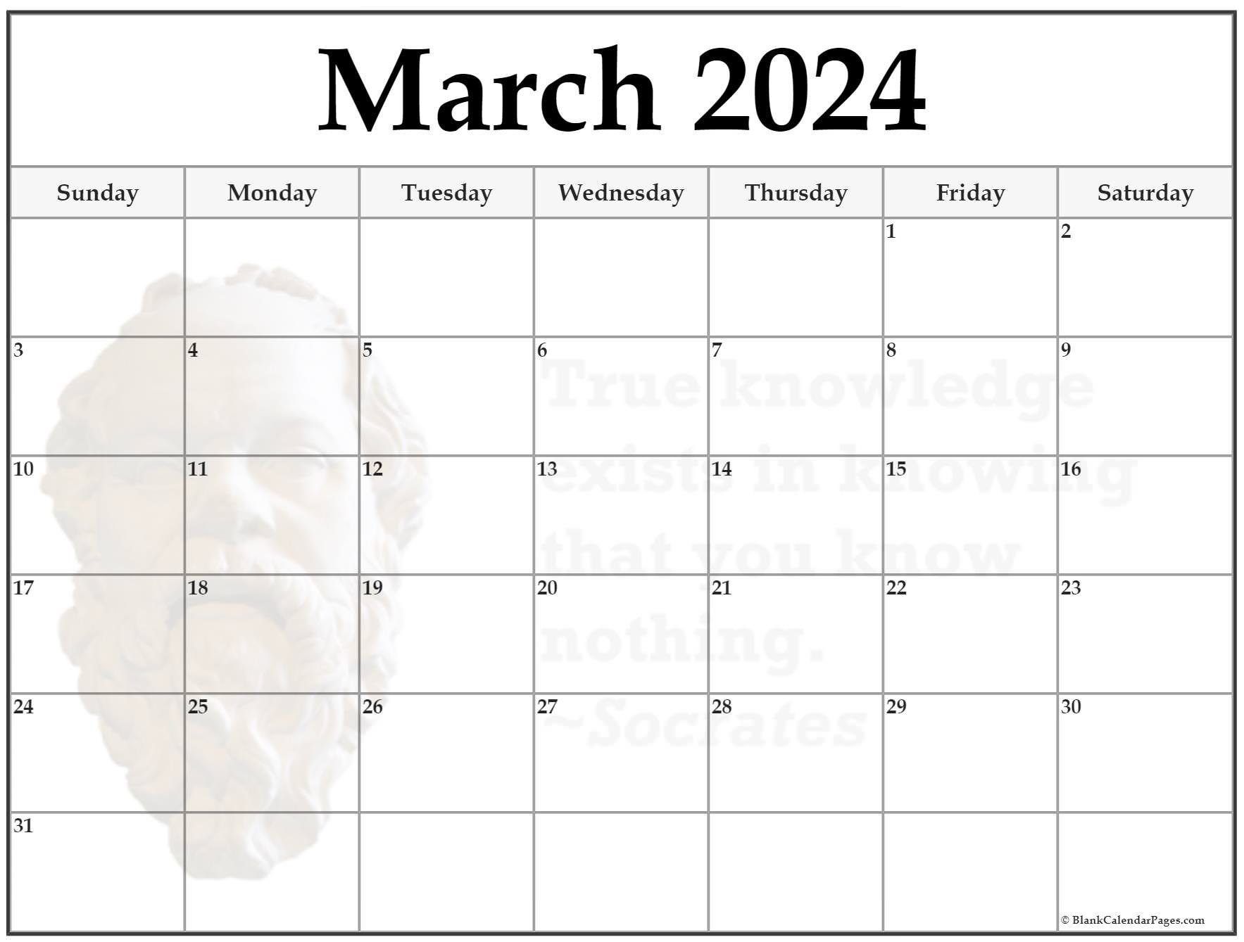 24+ March 2024 quote calendars