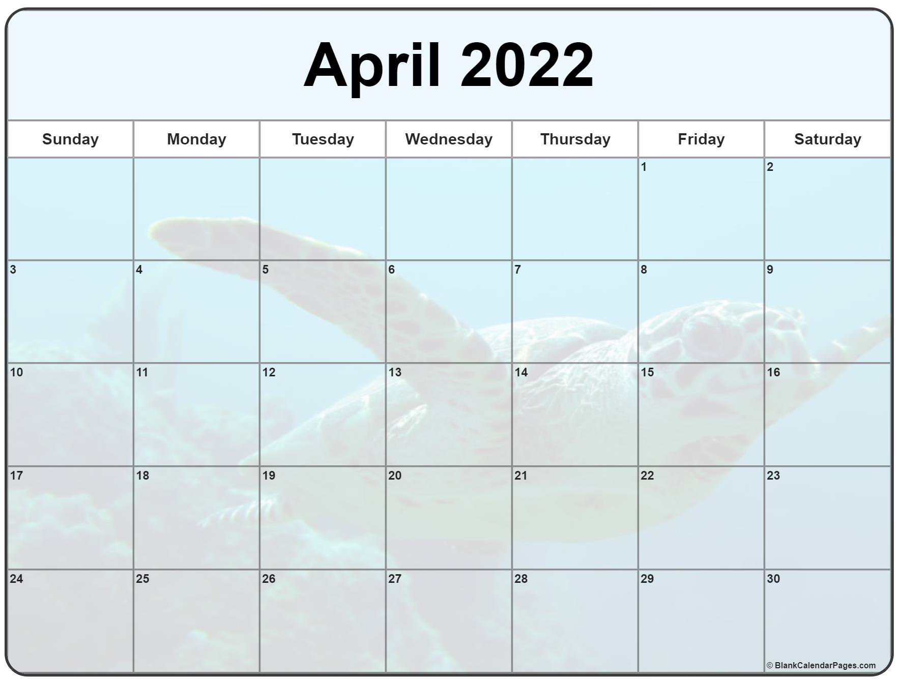 collection of april 2022 photo calendars with image filters