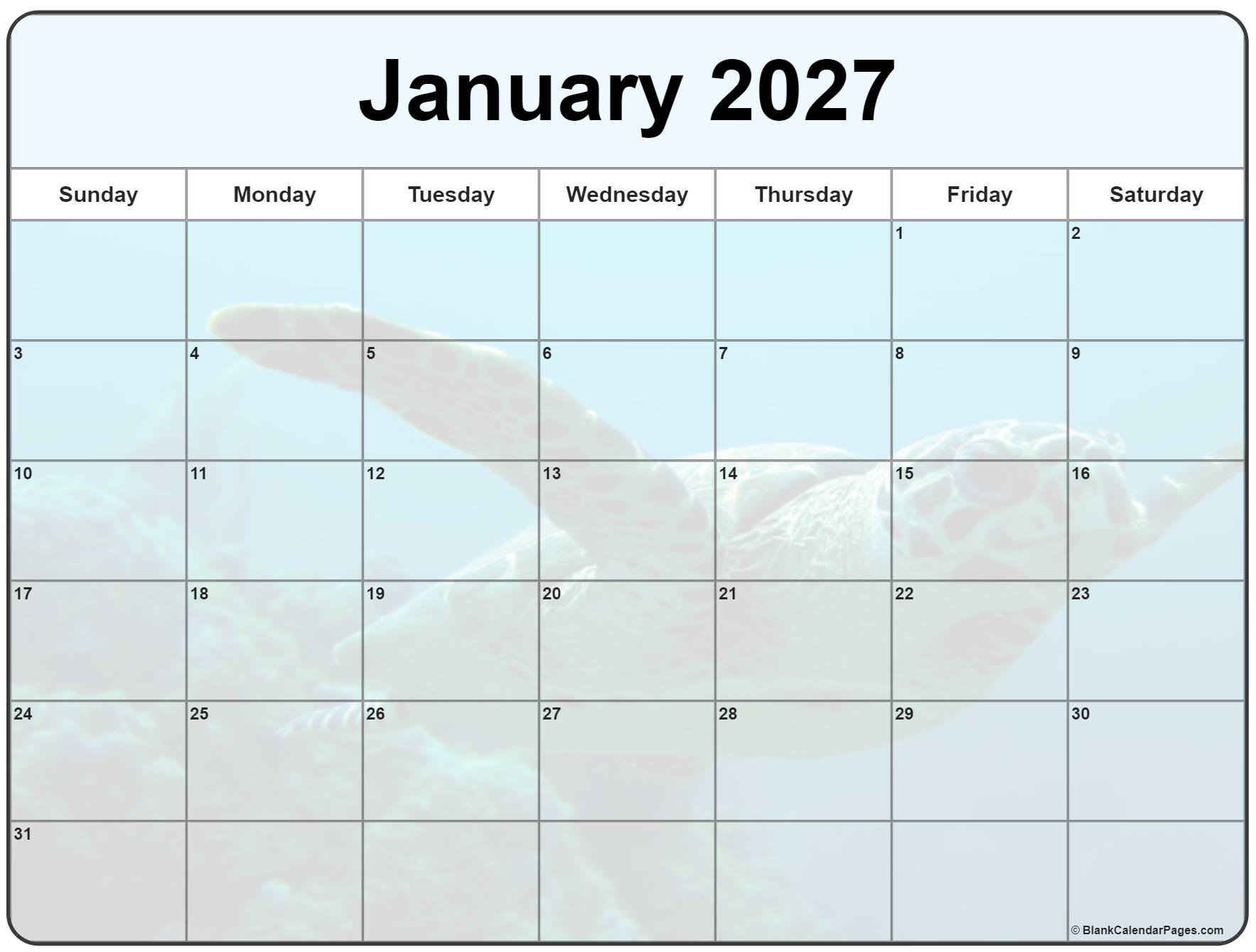 Collection Of January 2027 Photo Calendars With Image Filters Collection Of January 2027 Photo Calendars With Image Filters
