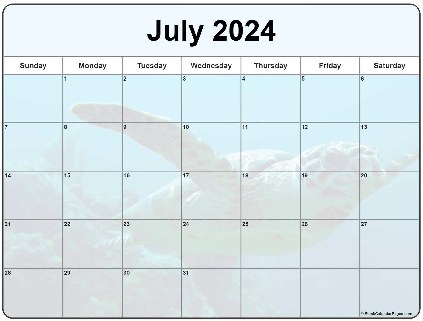 Free Monthly Calendar Template July 2023 - Printable Templates Free