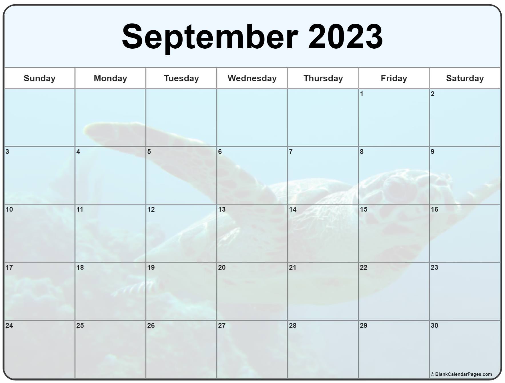 collection of september 2023 photo calendars with image filters
