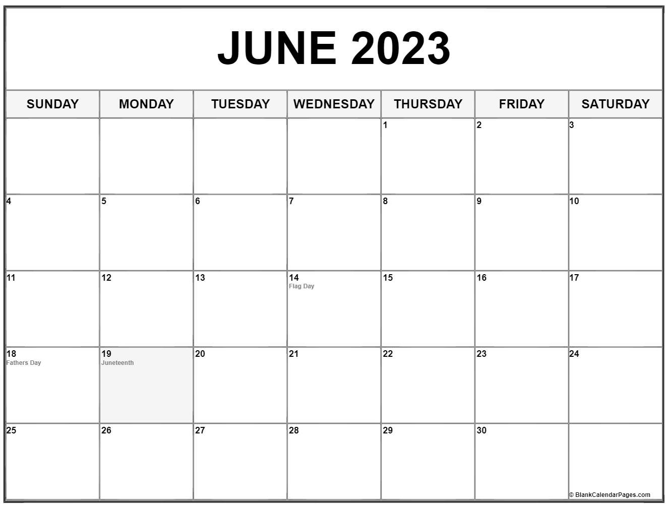 June 2023 Calendar With Federal Holidays Get Latest Map Update