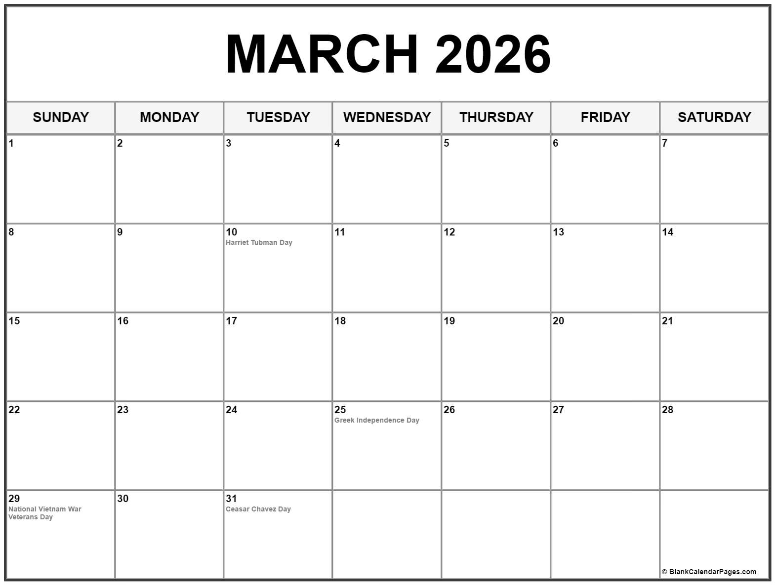 March 2023 with holidays calendar