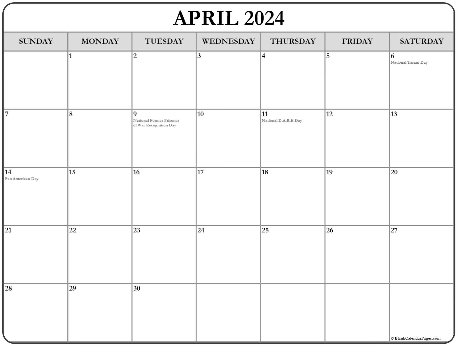 April 2021 Calendar With Us Holidays | Printable March