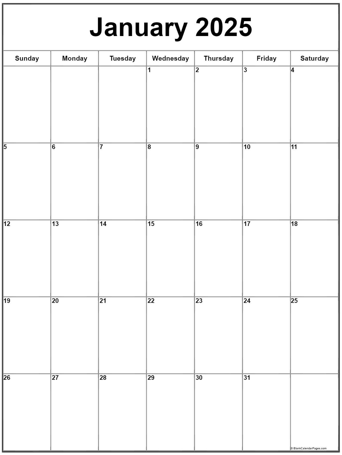 Jan 2025 Calendar Printable Free Pdf 
