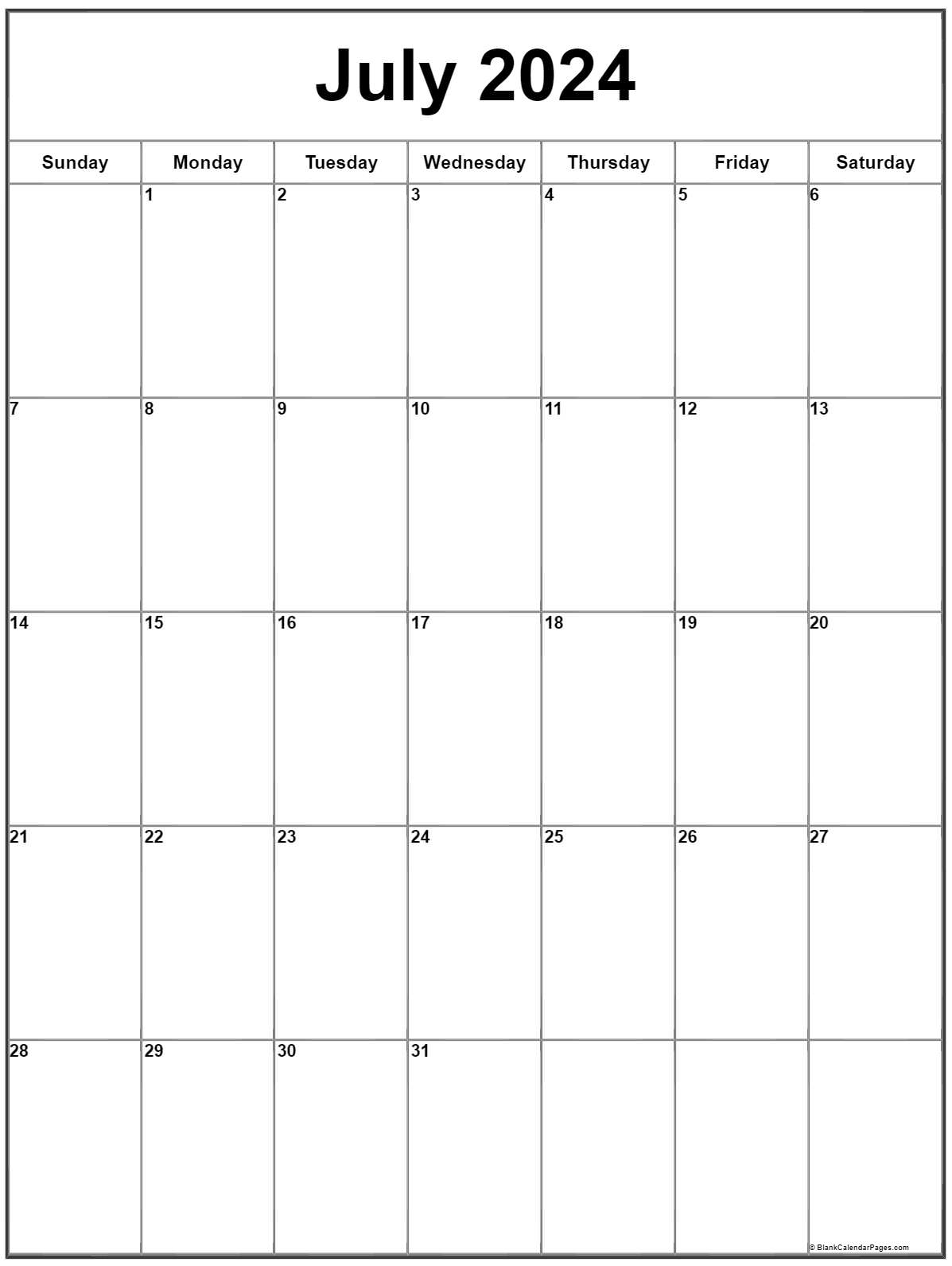 July 2024 Calendar Printable Vertical Biddy Cherida