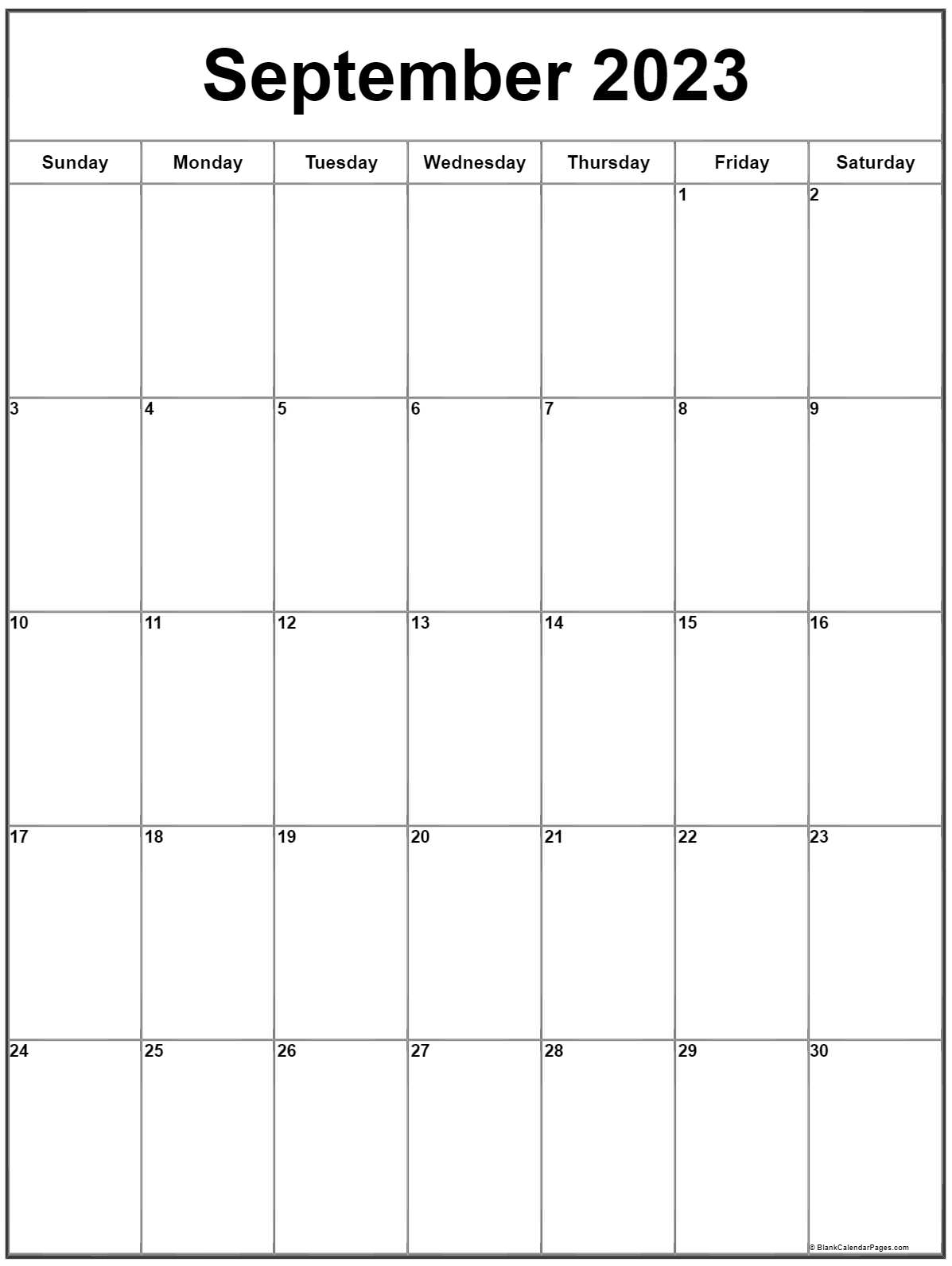 Free Printable Calendar 2023 Monthly September