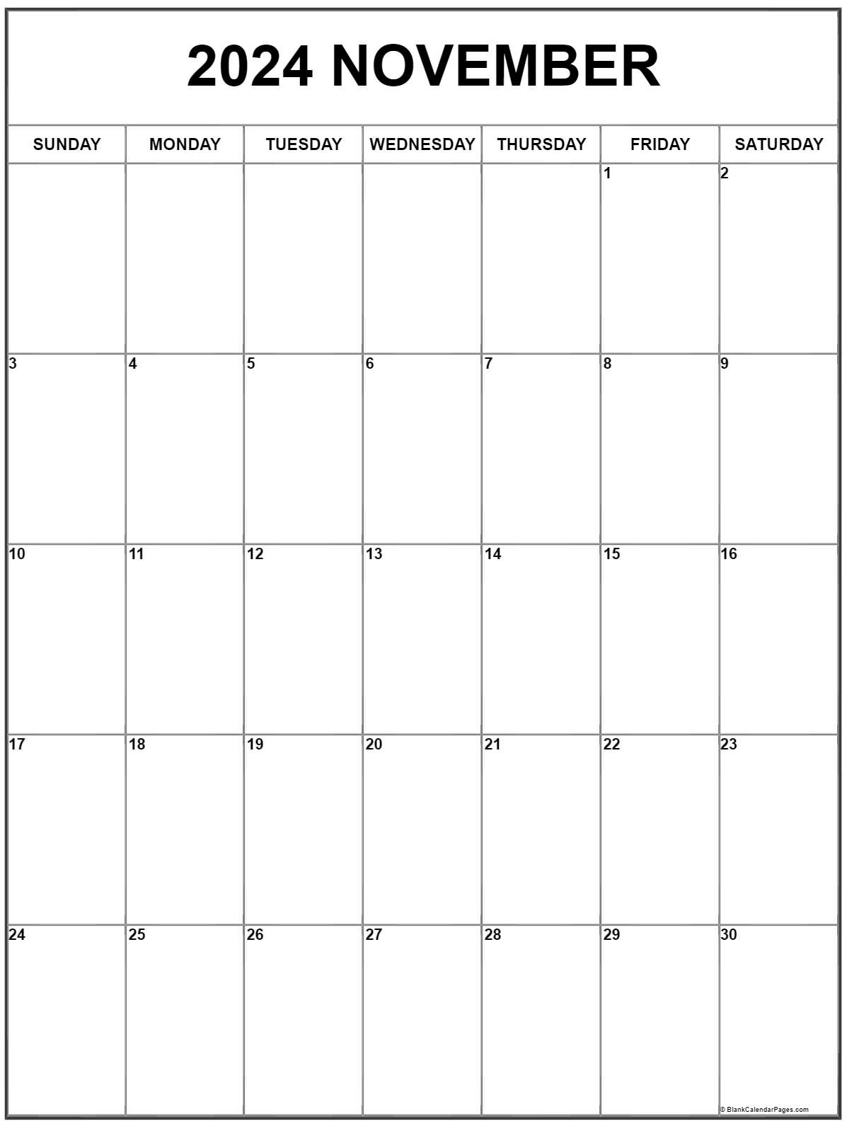 November 2022 Calendar November 2022 Vertical Calendar | Portrait
