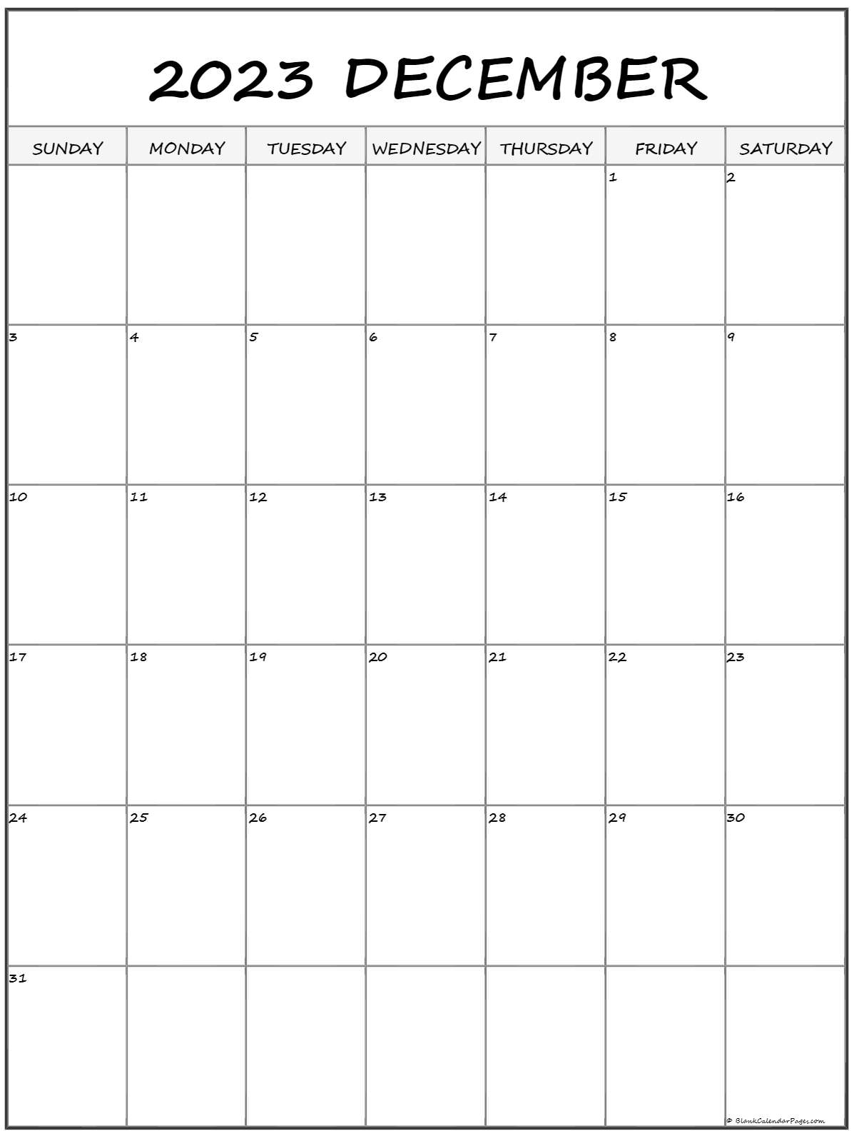 Vertical Printable Calendar 2023 - Printable Blank World