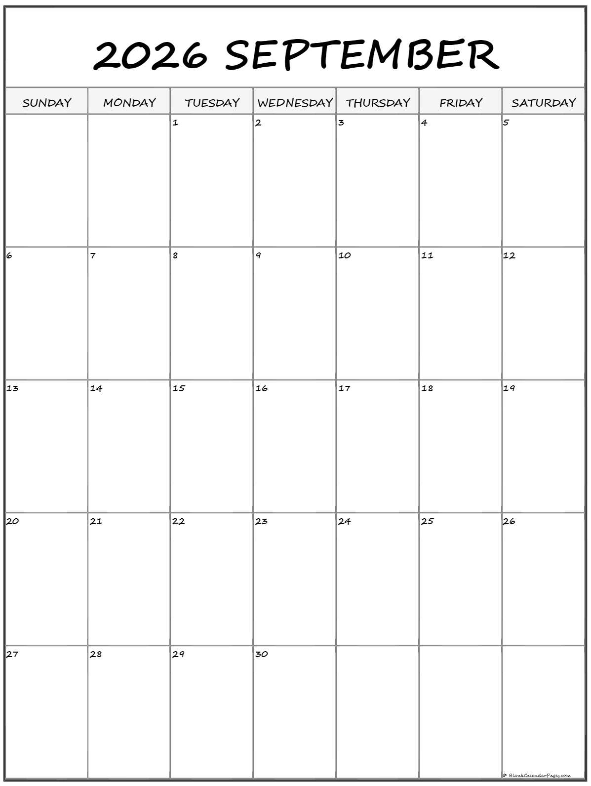 Latest September 2022 Calendar Printable Vertical Free Photos