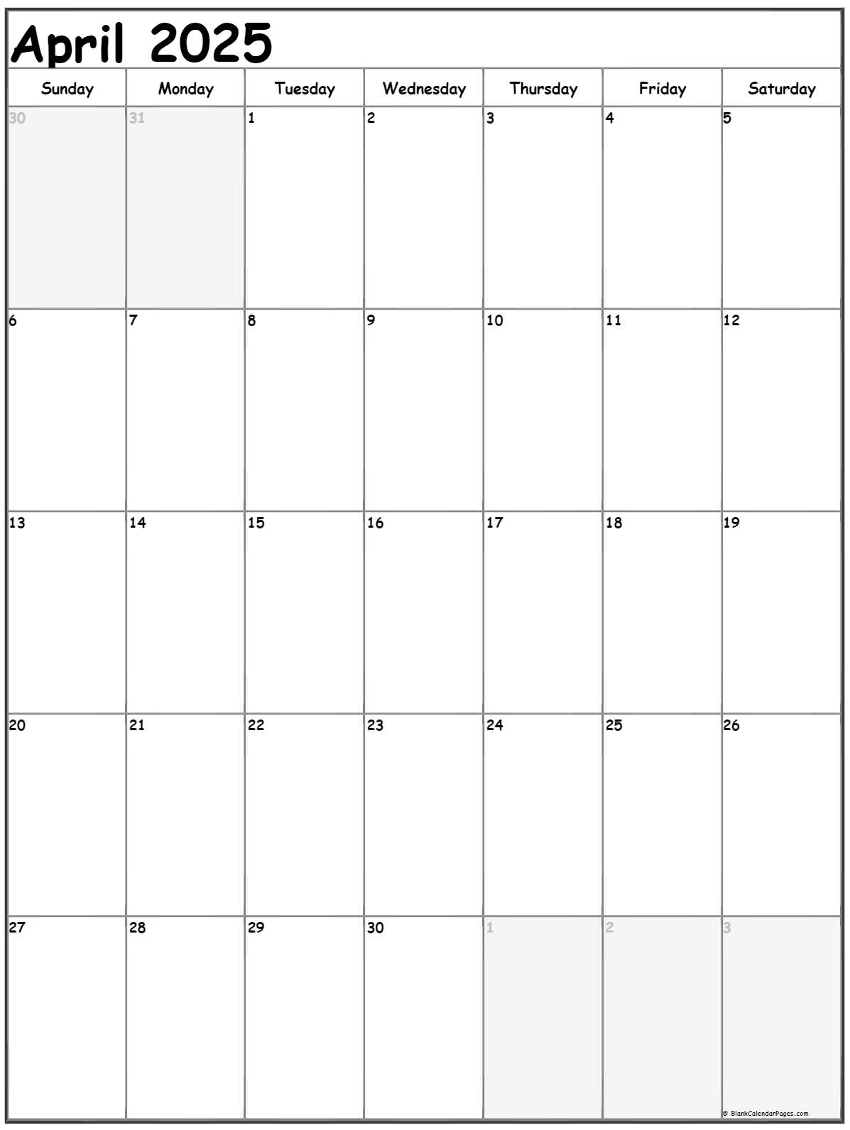  april 2023 Blank Calendar Template April 2023 Calendar Free Printable 