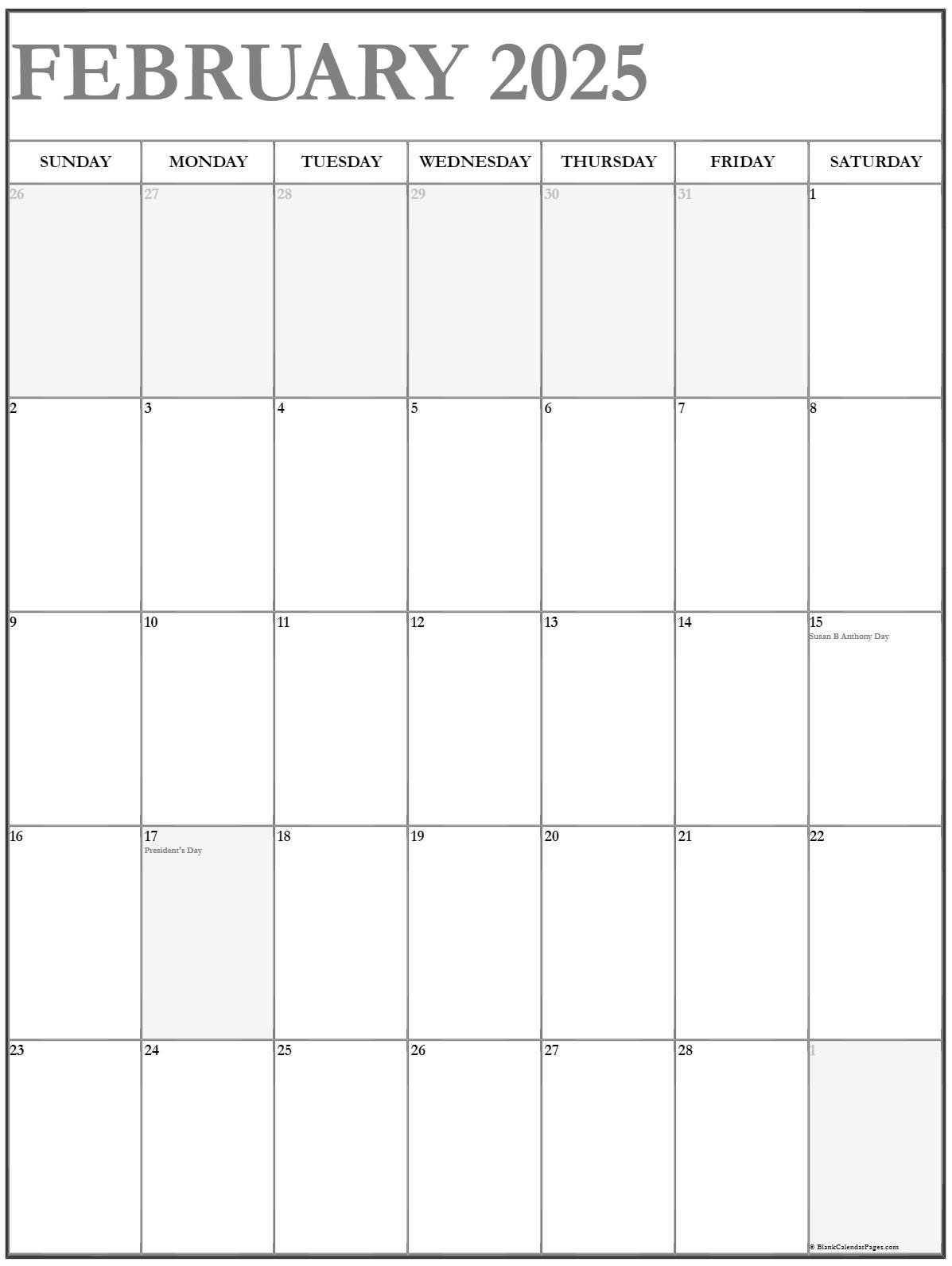 February Calendar 2025 Monday To Sunday Night