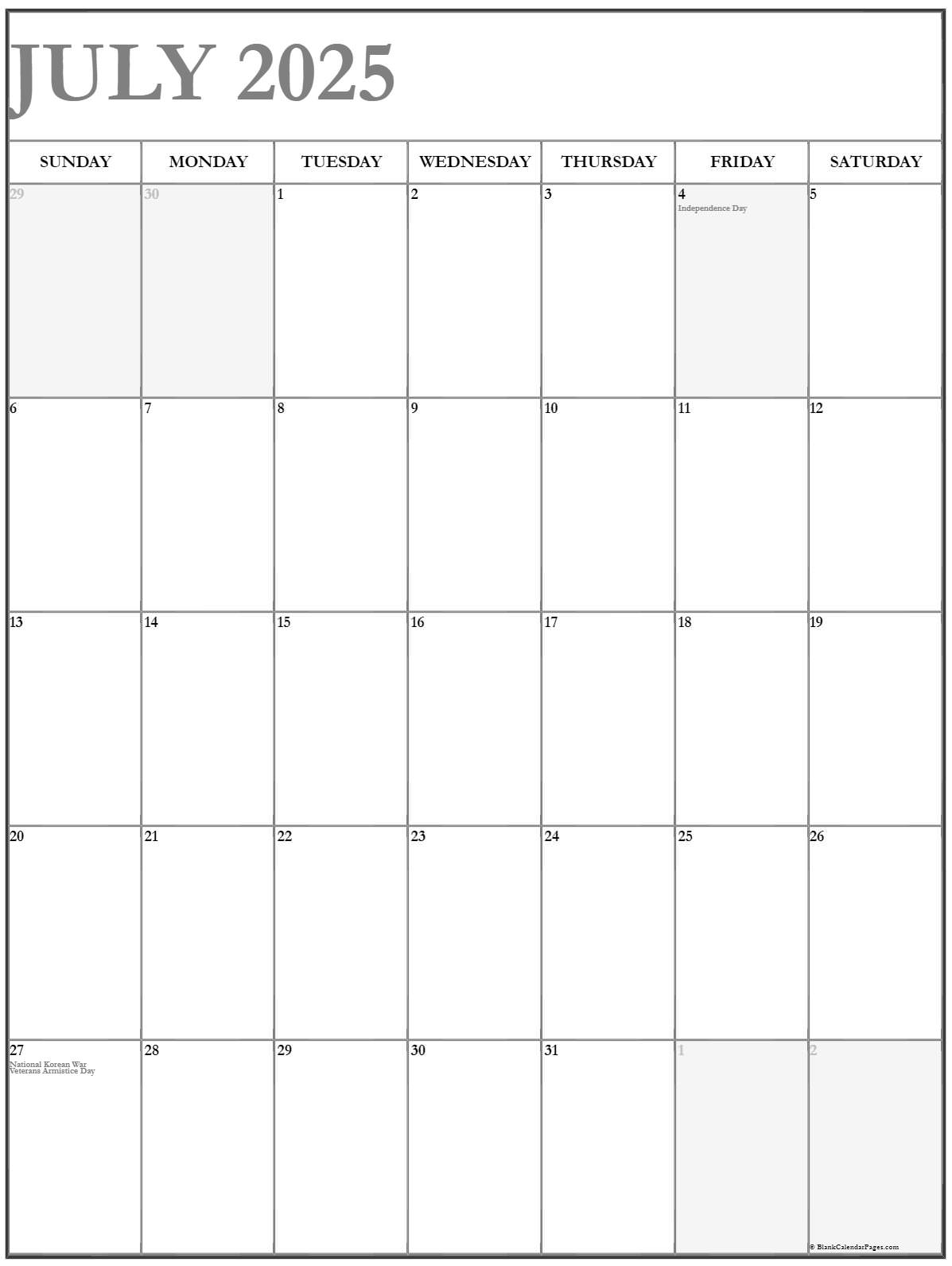 july 2020 vertical calendar portrait