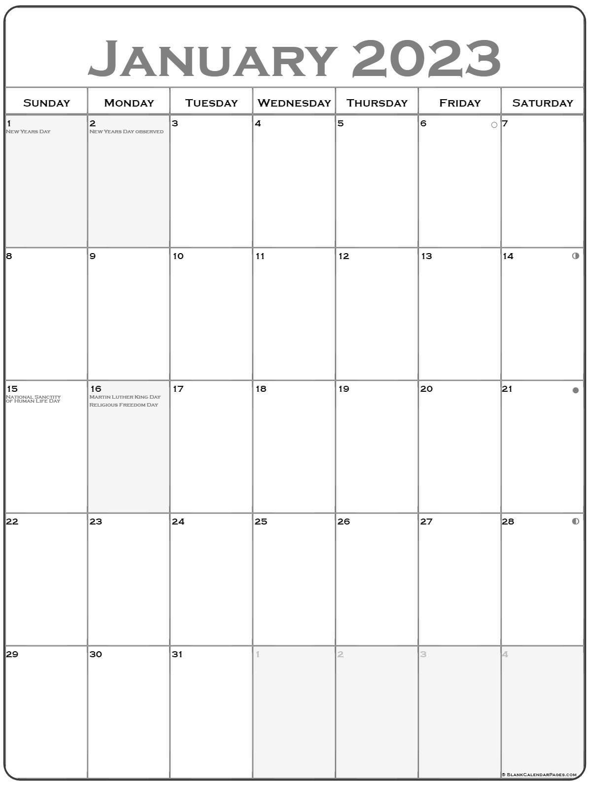 Blank Printable Calendar 2023 January To December Calendar 2023 Aria Art