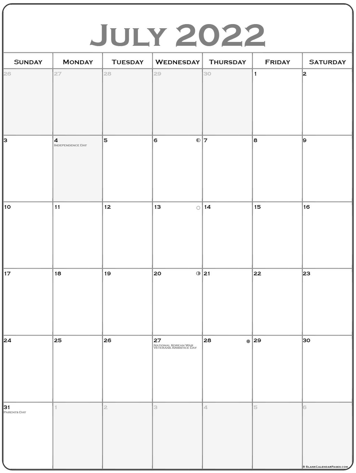 July 2022 Calendar Printable Free Printable Calendar Monthly July 