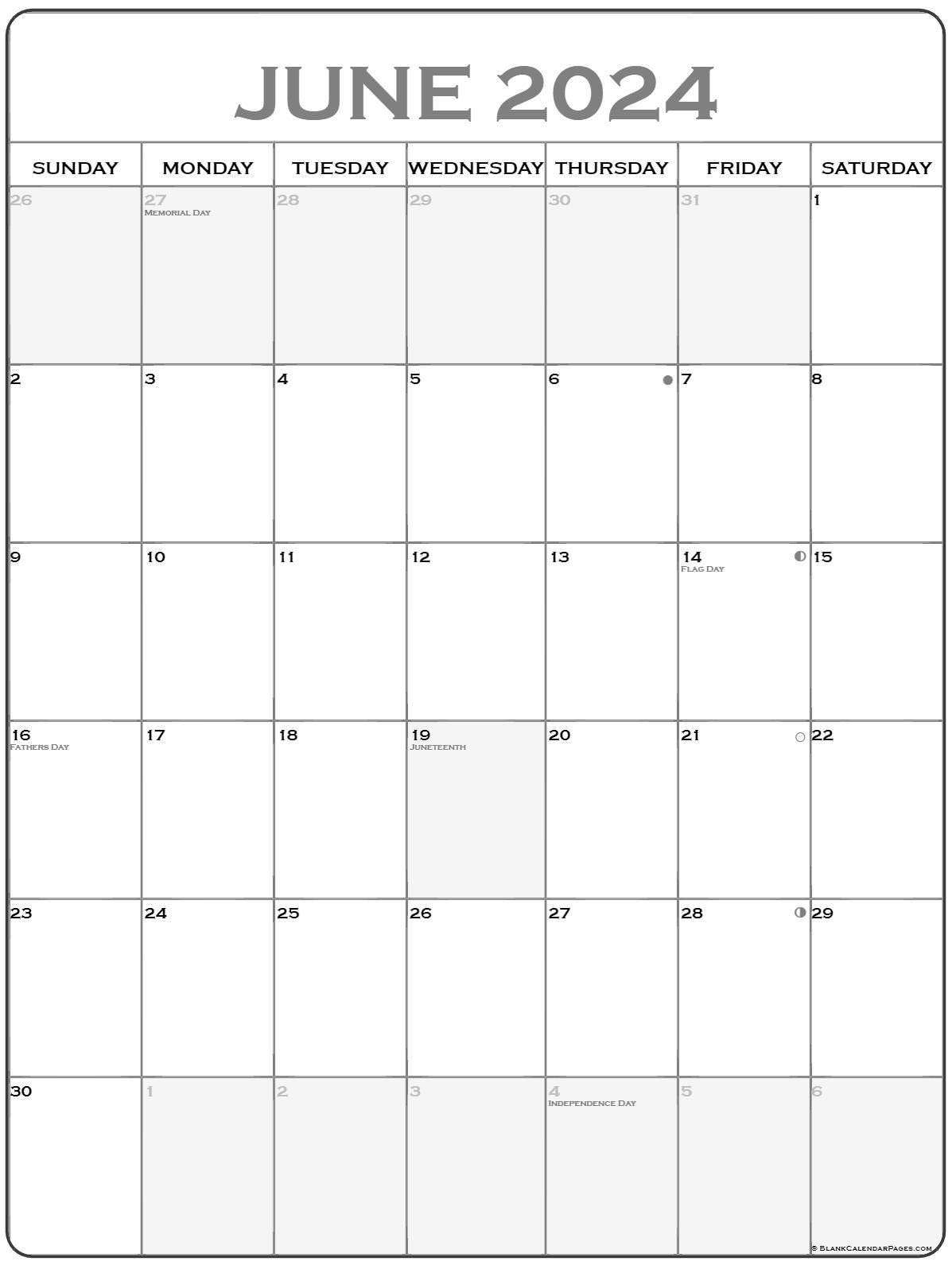 Printable Calendar June 2024 Easy to Use Calendar App 2024