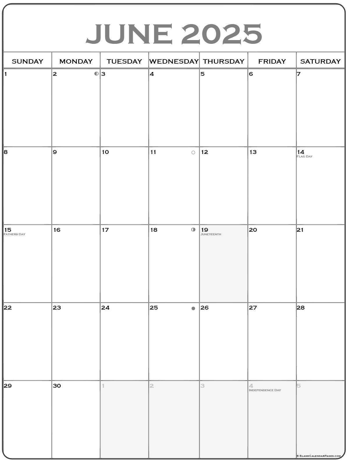 Calendar June July 2025