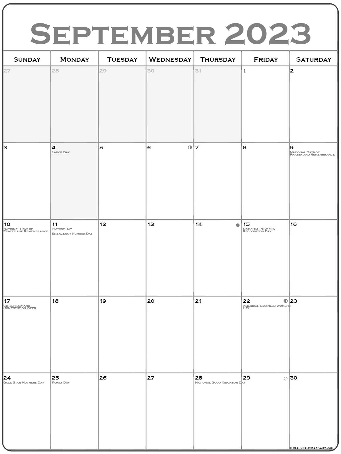 September 2023 Printable Calendar Free Vrogue