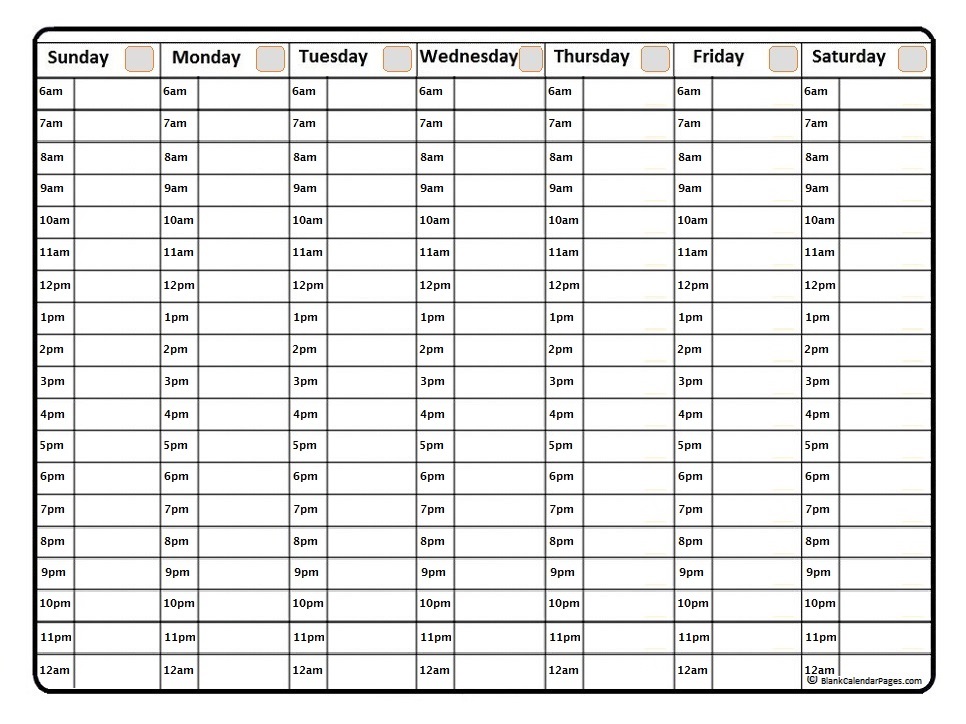 Week on 1 Page Vertical Calendar – Undated