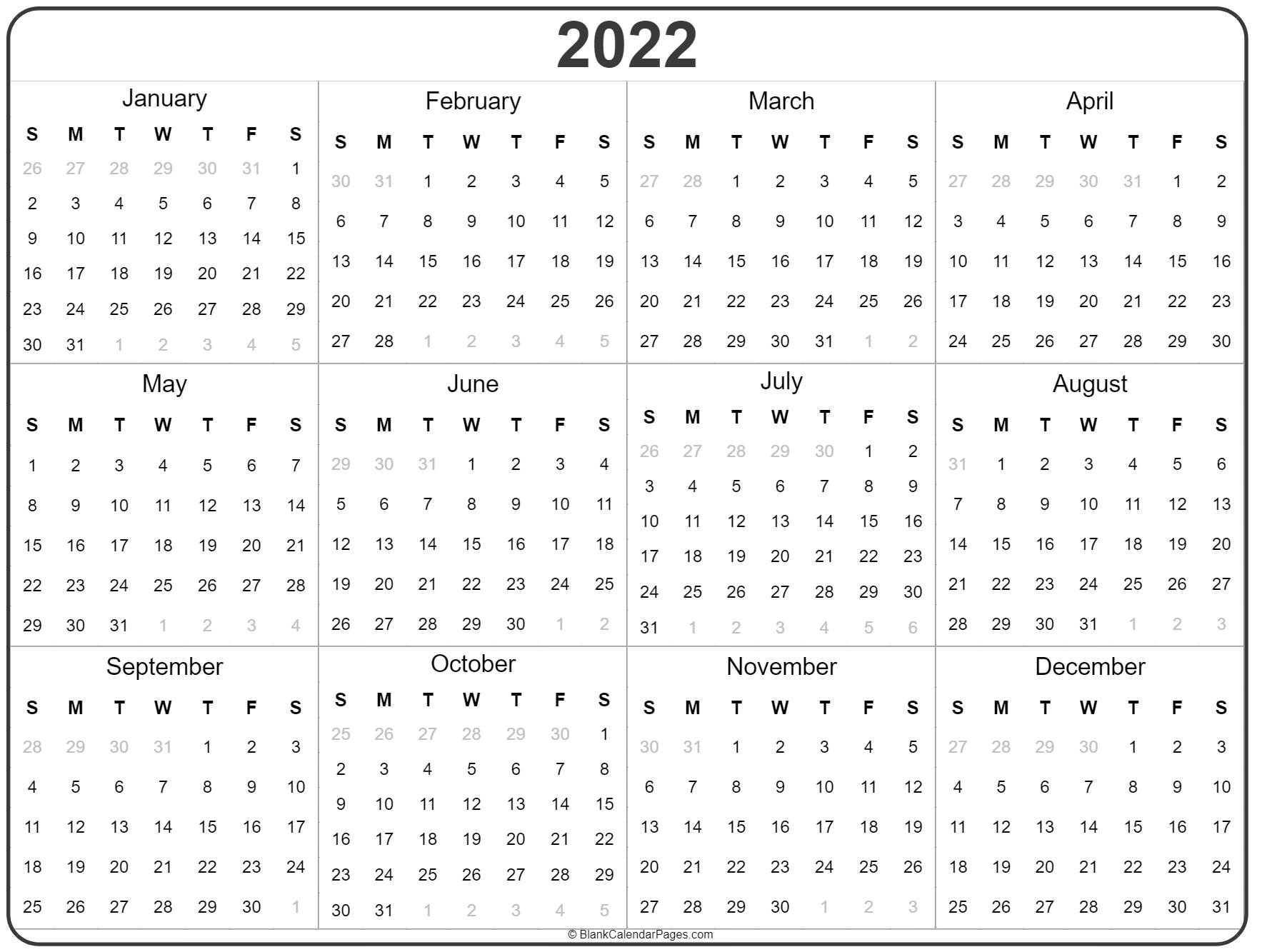 calendar template 2022 editable