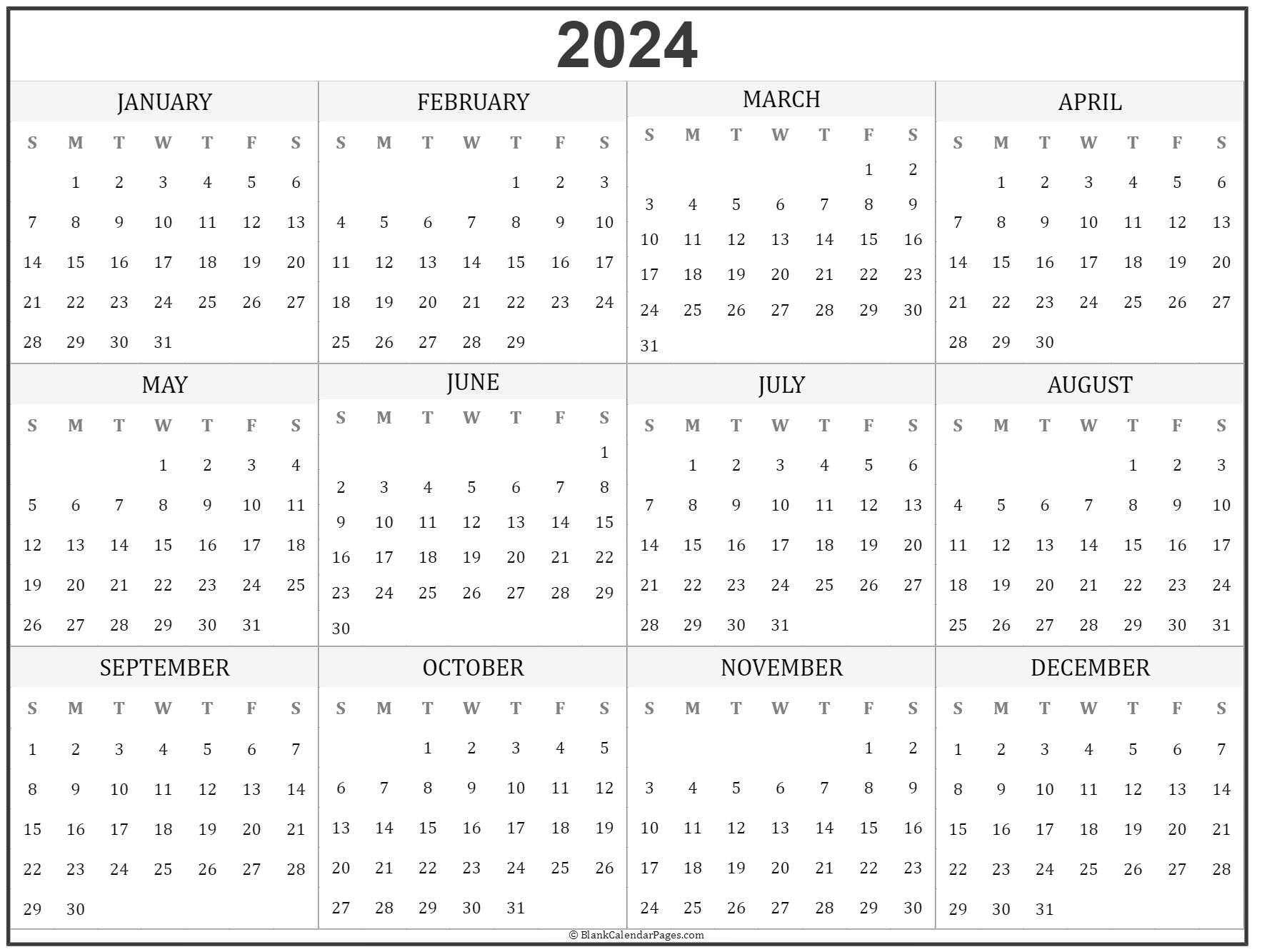 Free Printable Calendar 2024 Printable Calendar 2023