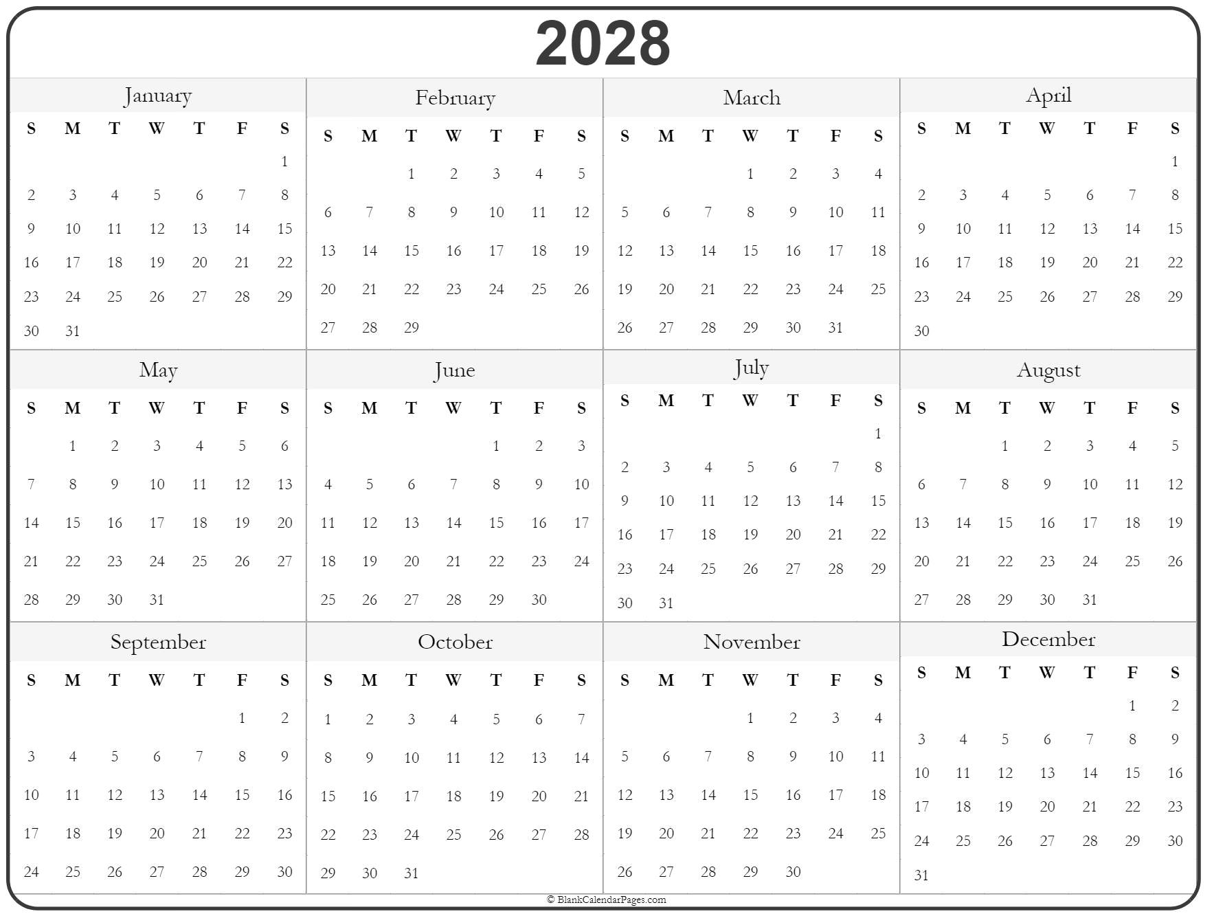 2024 Printable Cyearly Calendar - 2024 CALENDAR PRINTABLE